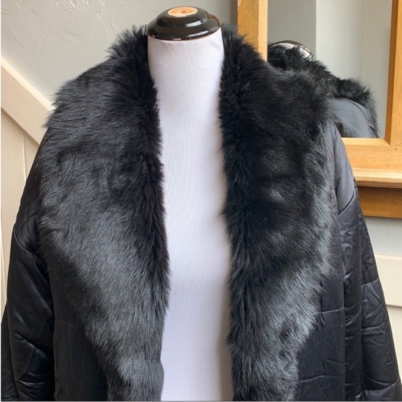 Ralph Lauren Black Label Shearling Lined Silk Parka in Black - Picture 10 of 16